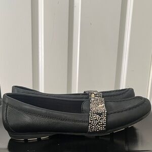 White Mountain Black Studded Comfort Loafers Sz 8 1/2